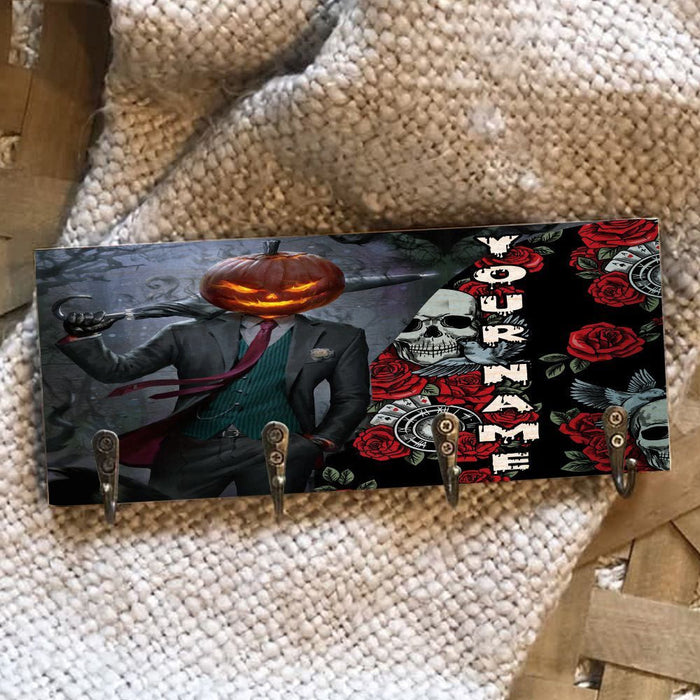 Spooky Jack O Lantern Wooden Key Hook Key Holder Halloween Gift Ideas