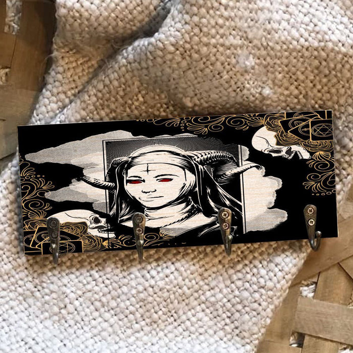 Evil Nun Horror Wooden Key Hook Key Holder Halloween Gift Ideas