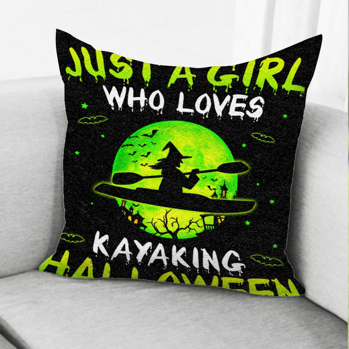 Just A Girl Who Loves Kayaking Pillow Halloween Gift Ideas