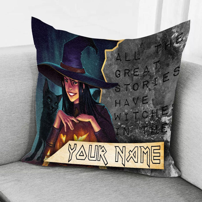 All The Great Stories Have Witches Pillow Halloween Gift Ideas
