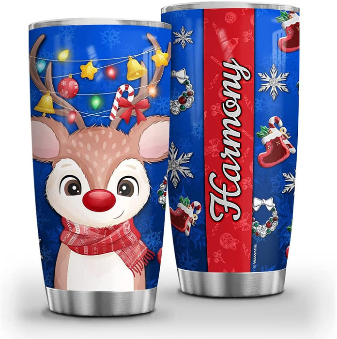 Cute Reindeer Christmas Tumbler Christmas Gift Ideas