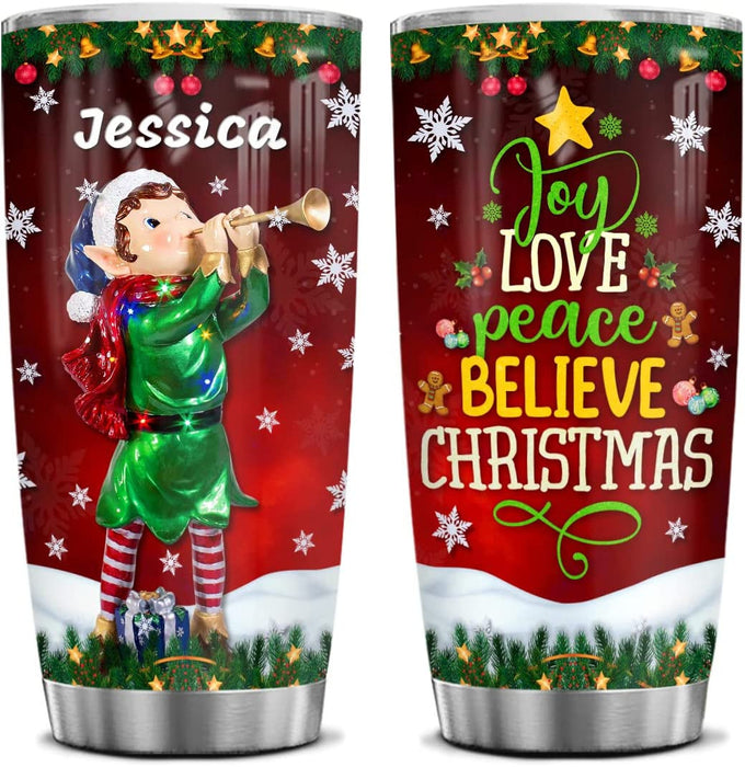 Joy Love Peace Believe Merry Christmas Tumbler Christmas Gift Ideas