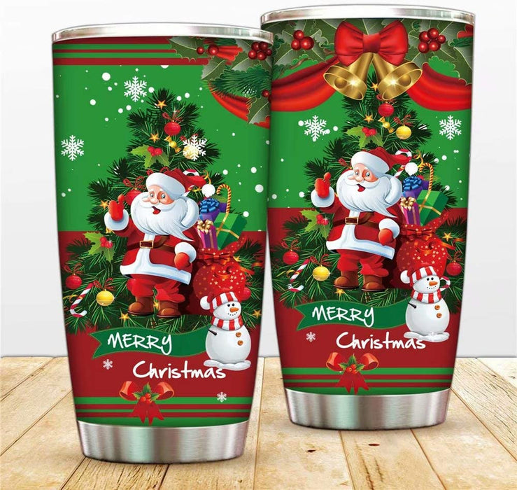 Santa Claus And Snowman Tumbler Christmas Gift Ideas