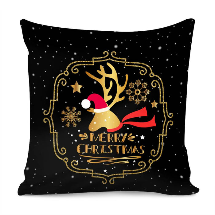 Merry Christmas Golden Reindeer Pillow Christmas Gift Ideas