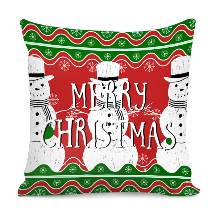 Three Christmas Snowmen Pillow Christmas Gift Ideas