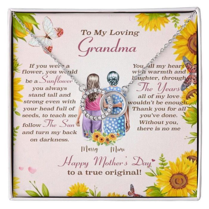 Grandma You Would Be A Sunflower - Gift for Grandmother - Custom Perfect Pair Necklace