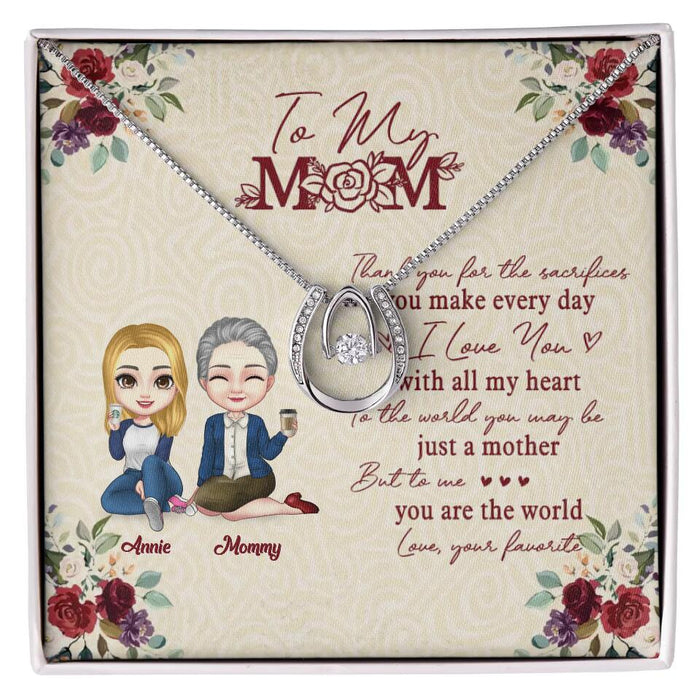 Thank You For The Sacrifices You Make - Mother's Day Gift - Personalized Lucky In Love Necklace