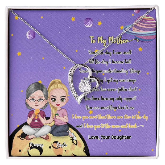 I Love You To The Moon And Back - Gift for Mom - Custom Forever Love Necklace