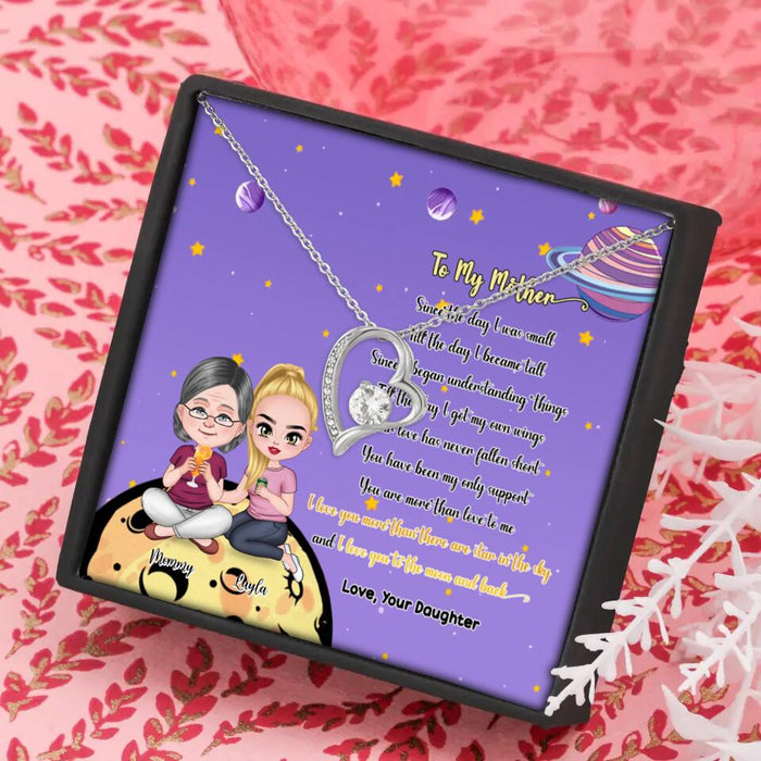 I Love You To The Moon And Back - Gift for Mom - Custom Forever Love Necklace