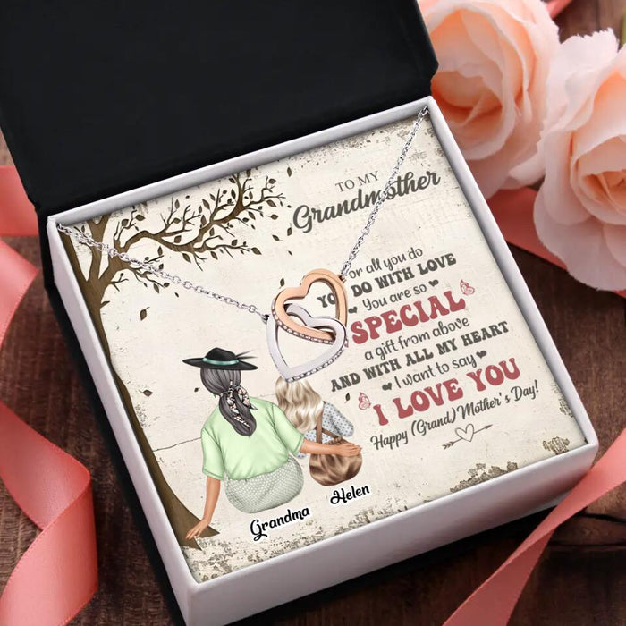 Grandmother You Are So Special - Gift for Grandma - Custom Interlocking Heart Necklace