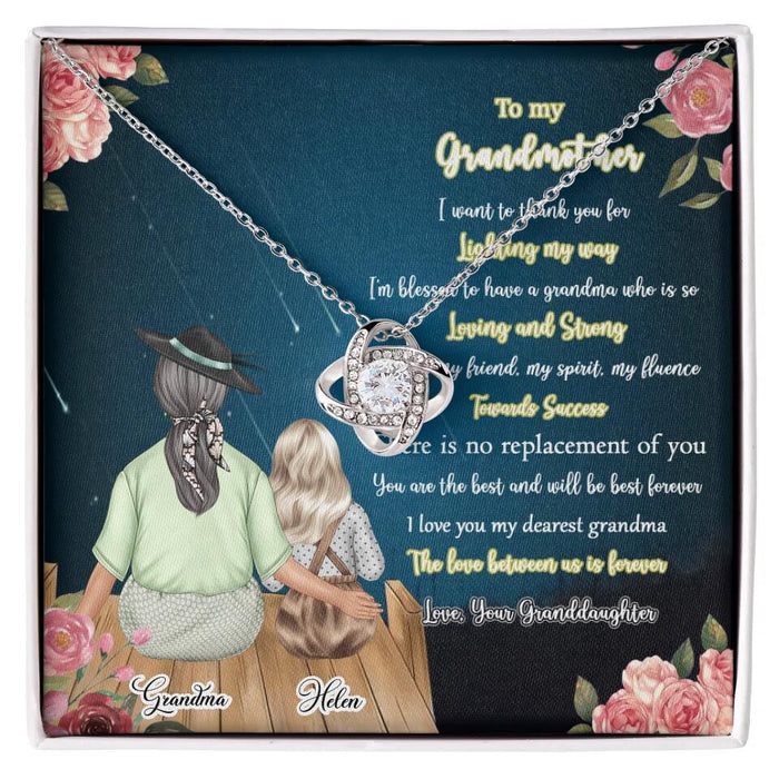 Grandmother There Is No Replacement Of You - Gift for Grandma - Personalized Love Knot Necklace