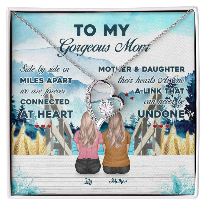 Mother And Daughter Their Hearts As One - Mother's Day Gift - Personalized Forever Love Necklace
