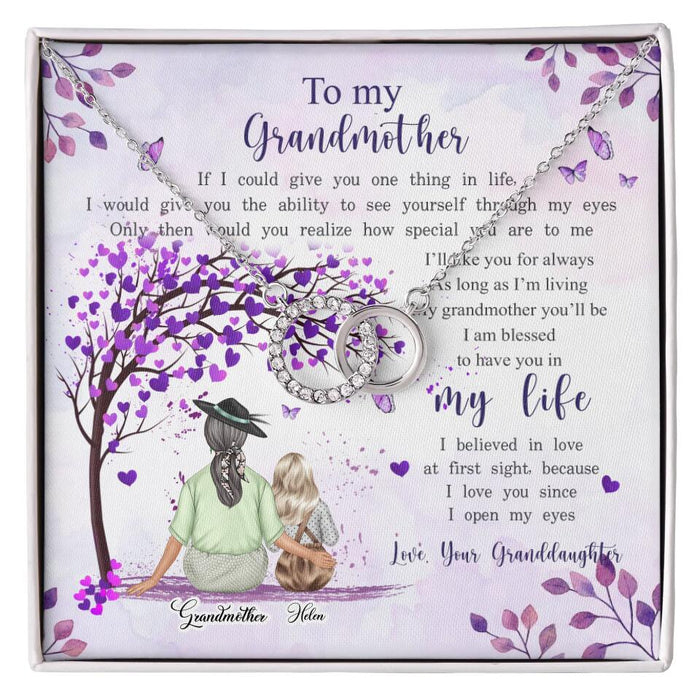 Grandmother I Love You Since I Open My Eyes - Gift for Grandma - Custom Perfect Pair Necklace