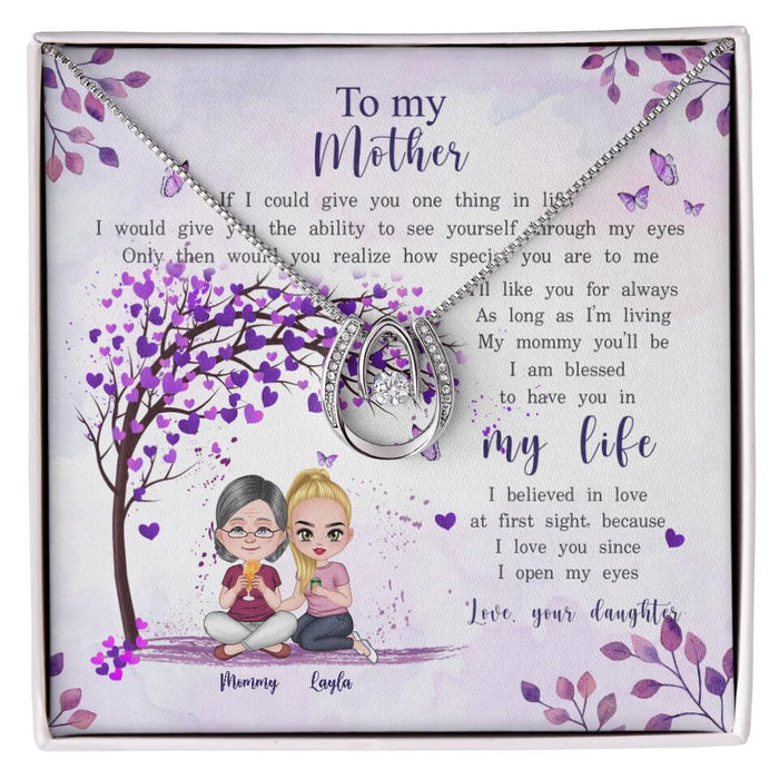 Mom I Love You Since I Open My Eyes - Mother's Day Gift - Personalized Lucky In Love Necklace