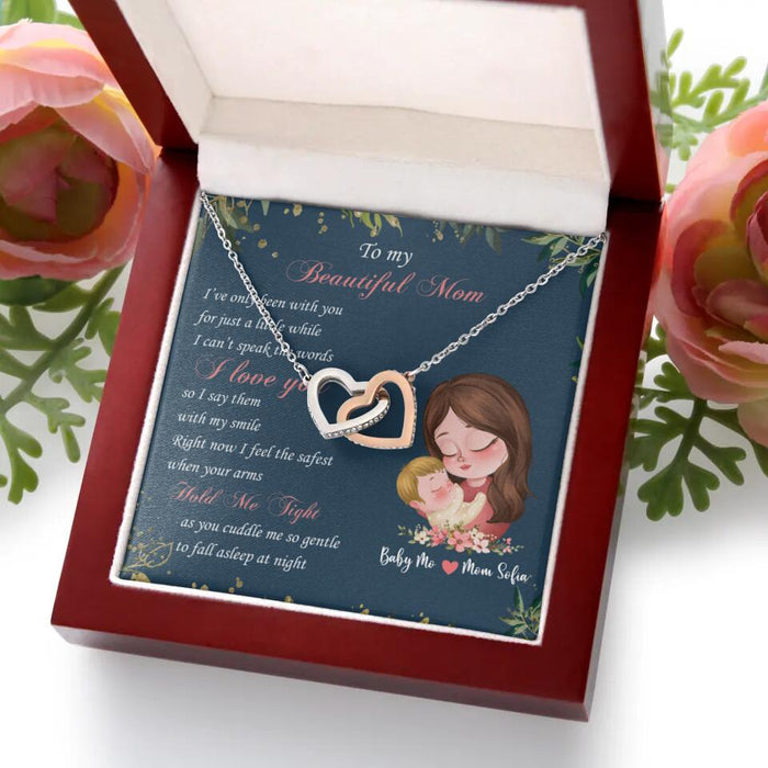 Family Right Now I Feel The Safest - Gift For Mom Personalized Interlocking Hearts Necklace