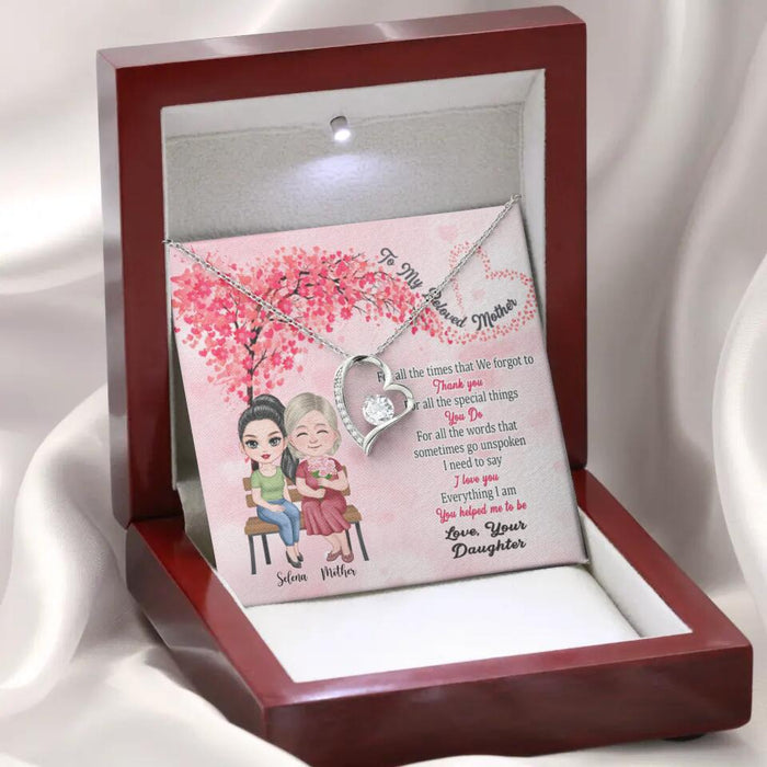 Family Thank You For All You Do - Gift For Mother Personalized  Forever Love Necklace