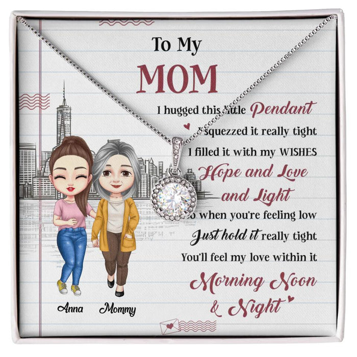 Family I Filled It With My Wishes Hope And Love - Gift For Mother Personalized Eternal Hope Necklace