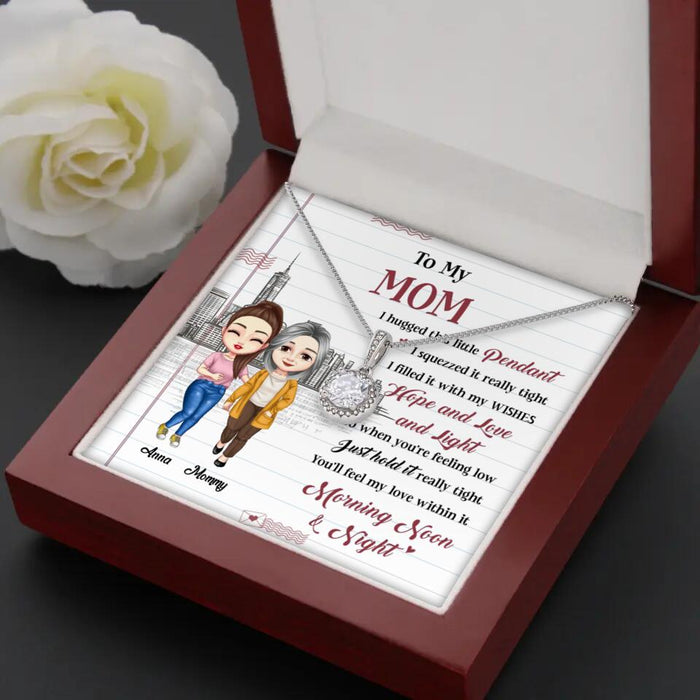Family I Filled It With My Wishes Hope And Love - Gift For Mother Personalized Eternal Hope Necklace