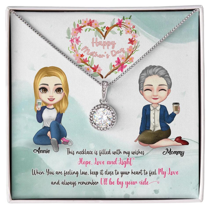 Mother And Daughter Hope Love And Light - Gift For Mom Personalized Eternal Hope Necklace