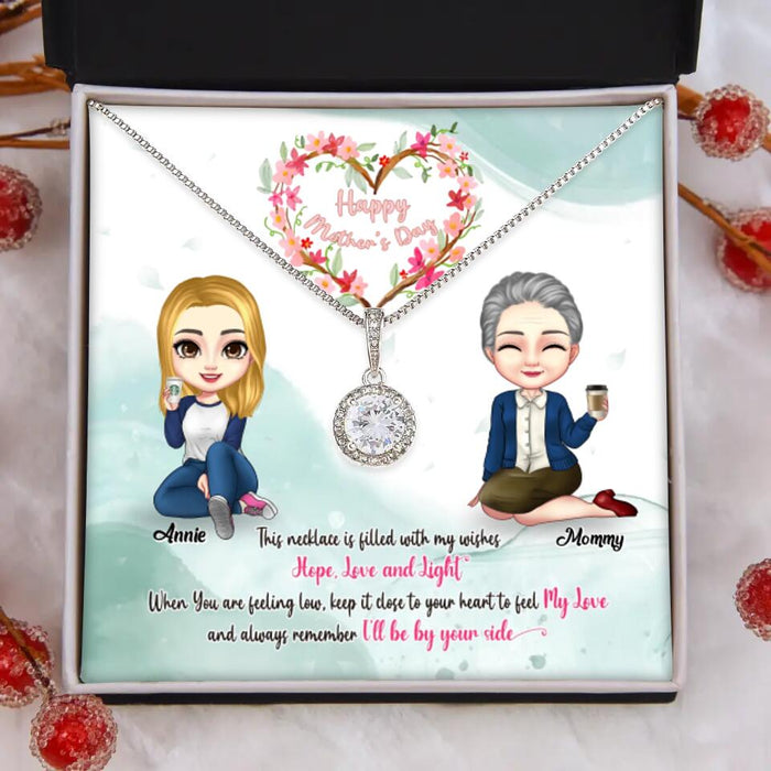 Mother And Daughter Hope Love And Light - Gift For Mom Personalized Eternal Hope Necklace