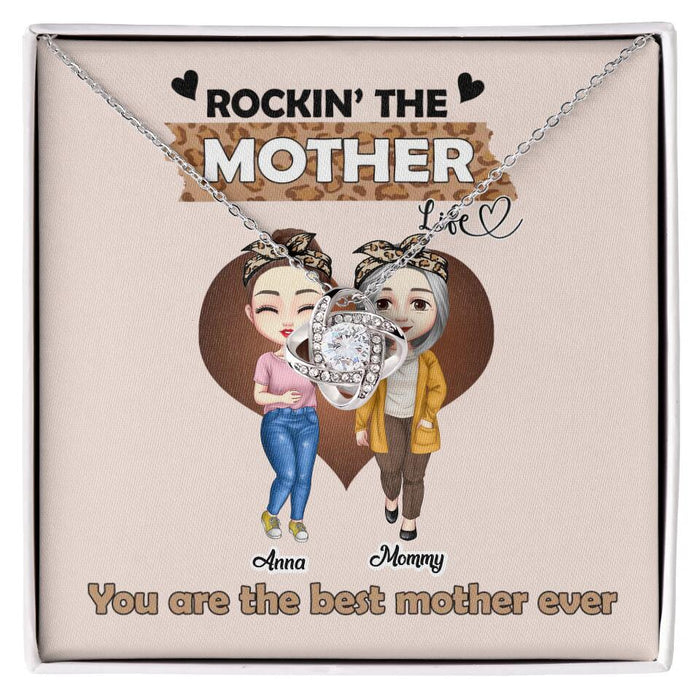 Mother Rockin The Mother Life- Mother's Day Gift Ideas Personalized Love Knot Necklace