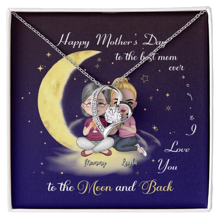 Happy Mother's Day To The Best Mom Ever - Gift for Mom - Personalized Forever Love Necklace