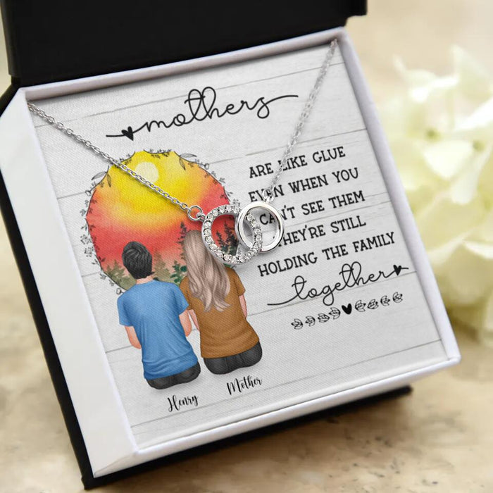 Mother Holding The Family Together - Mother's Day Gift - Personalized Perfect Pair Necklace
