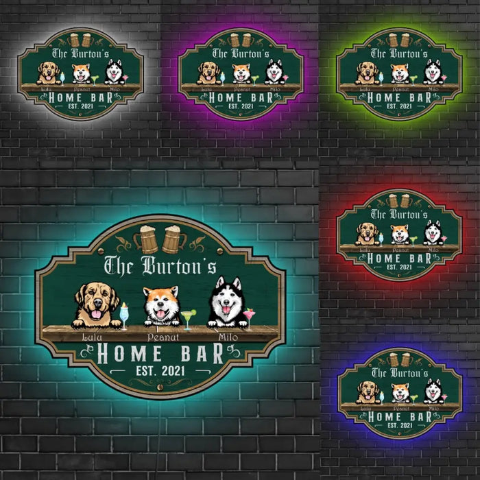 Dog Home Bar Special - Gifts For Pet Lovers - Custom Wood Sign with LED