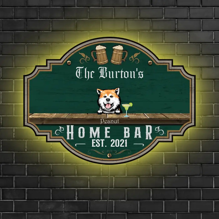 Dog Home Bar Special - Gifts For Pet Lovers - Custom Wood Sign with LED