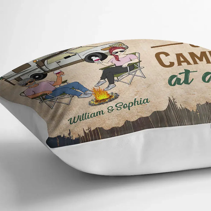 Husband And Wife Camping For Life- Gift For Family- Personalized Custom Pillow