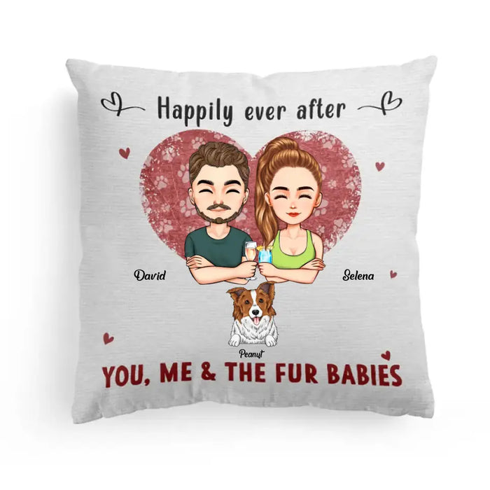 You, Me And The Fur Baby - Gift For Couple, Pet Lovers - Personalized Pillow