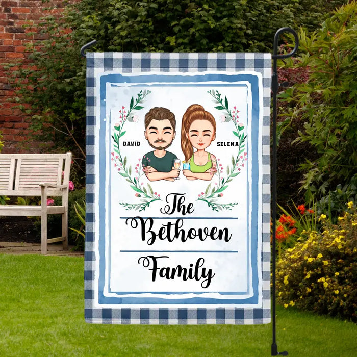 Beautiful Plaid House Flag - Gift For Couple - Personalized Garden Flag