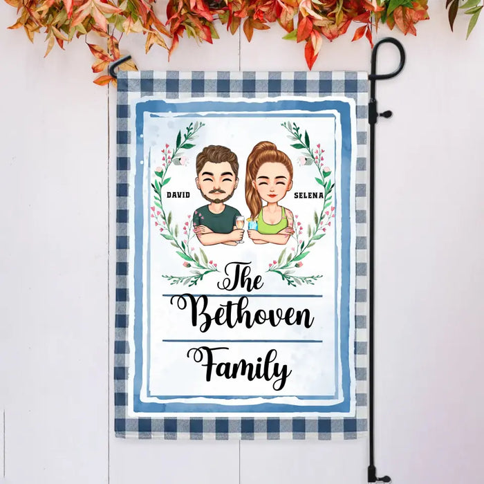 Beautiful Plaid House Flag - Gift For Couple - Personalized Garden Flag