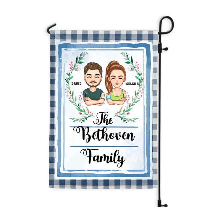 Beautiful Plaid House Flag - Gift For Couple - Personalized Garden Flag