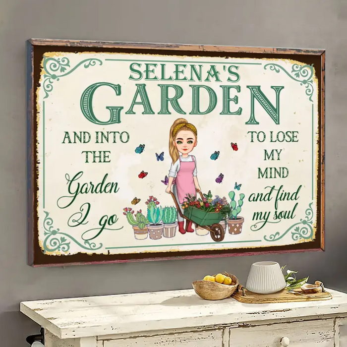 And Into The Garden I Go To Lose My Mind - Gift For Garden Lovers - Personalized Canvas Wall Art