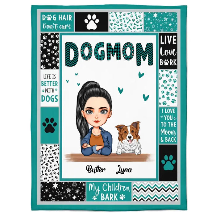 Dog Mom - Gift For Dog Lovers - Personalized Blanket