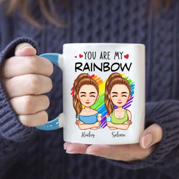 You Are My Rainbow - Gift For LGBT Couple - Personalized Mug
