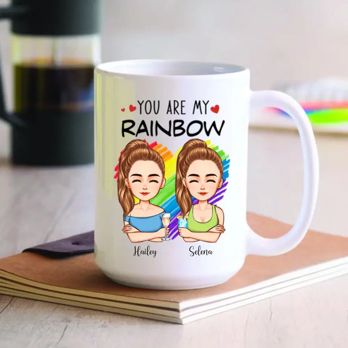 You Are My Rainbow - Gift For LGBT Couple - Personalized Mug