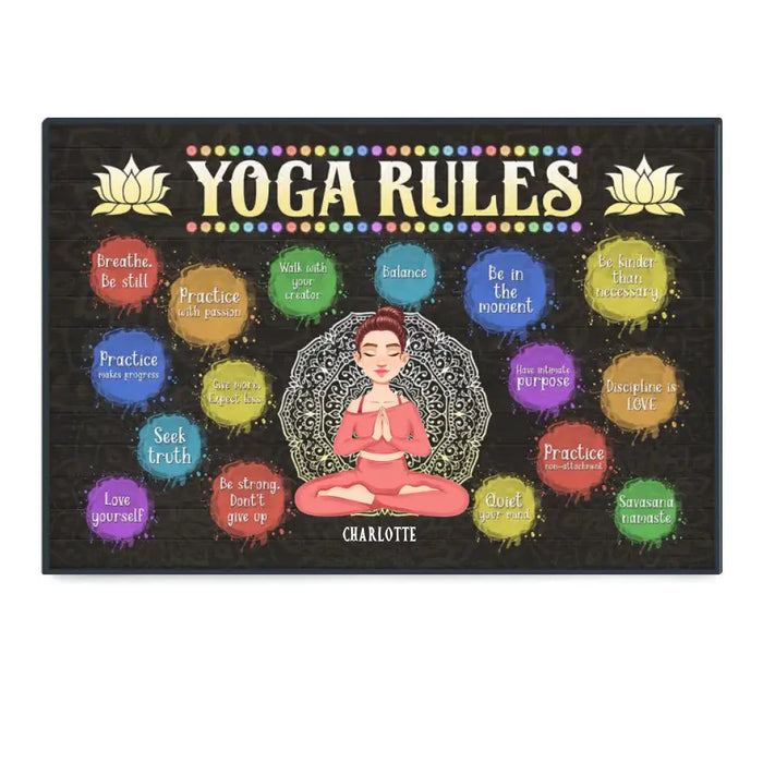 Practice With Passion - Gift For Yoga Lovers - Personalized Doormat