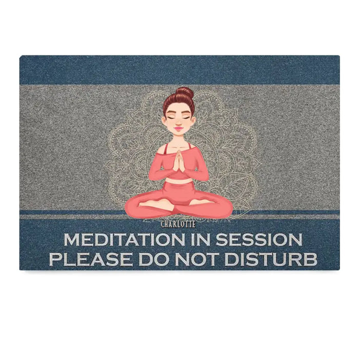 Meditation In Session - Gift For Yoga Lovers - Personalized Doormat