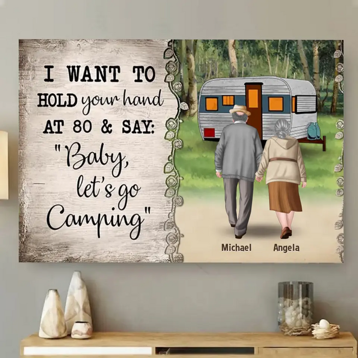 Baby Let's Go Camping - Gift For Couple - Personalized Canvas Wall Art