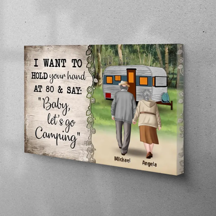 Baby Let's Go Camping - Gift For Couple - Personalized Canvas Wall Art