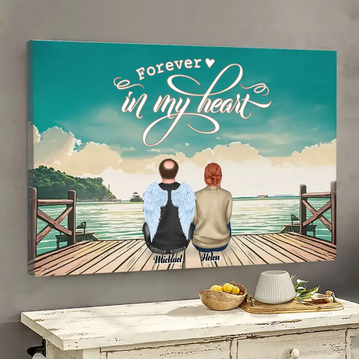 Forever In My Heart - Personalized Canvas Wall Art - Gift For Couples, Memorial Gift