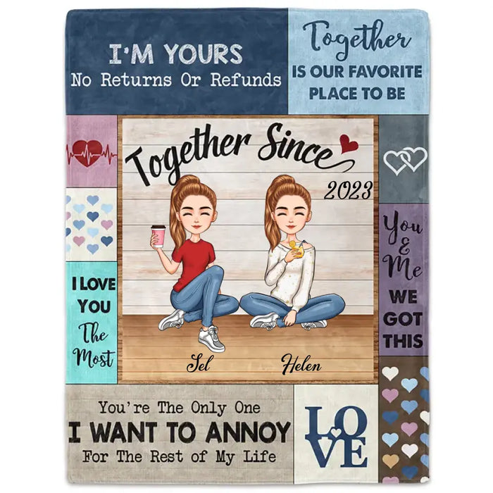 I'm Yours No Returns Or Refunds- Personalized Fleece Blanket- Gift For Couple, Best Friend