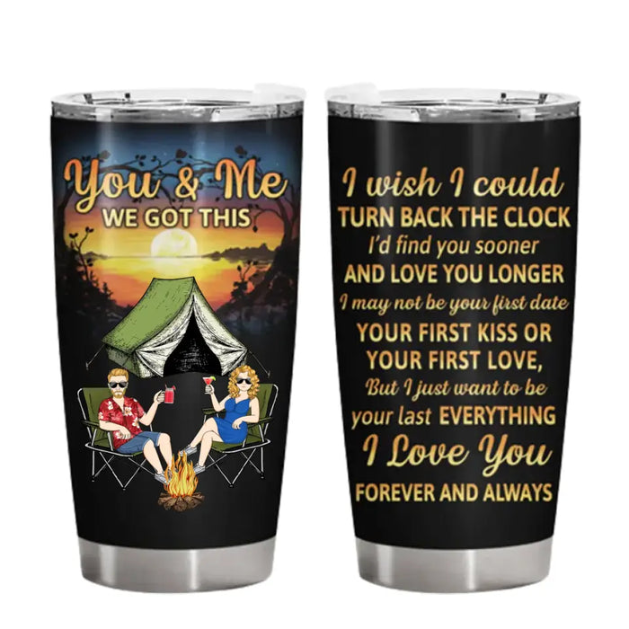 I Wish I Could Turn Back The Clock Husband Wife - Gift For Camping Couples - Personalized Custom Tumbler