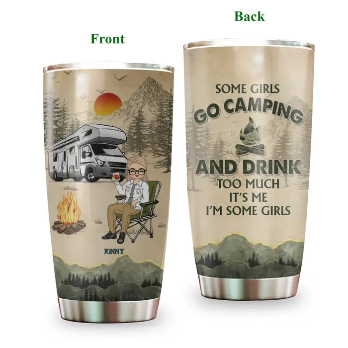 A Sexy Camping Lady - Personalized Tumbler Cup