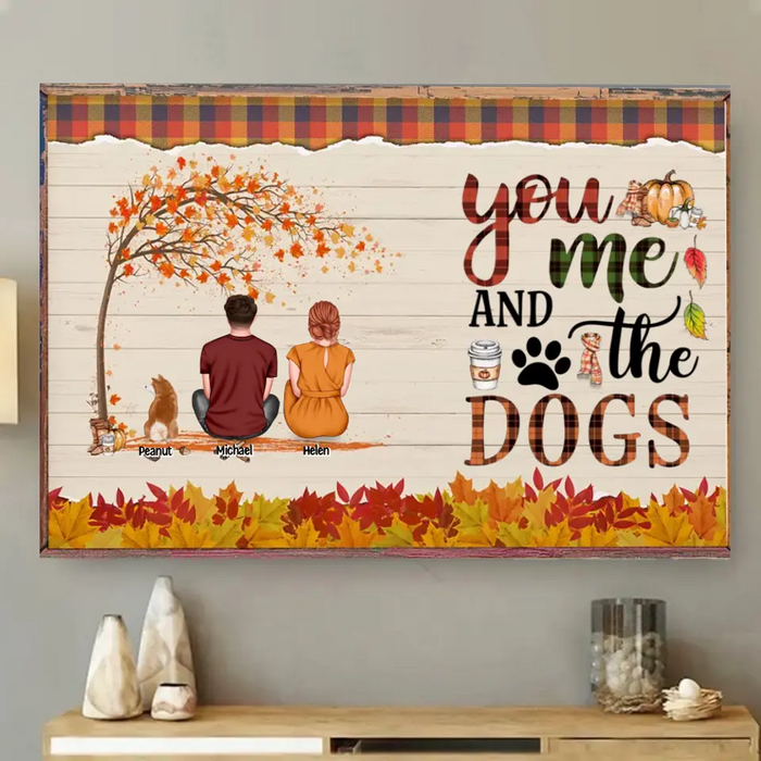 You Me And The Dogs - Personalized Canvas - Gift For Couples