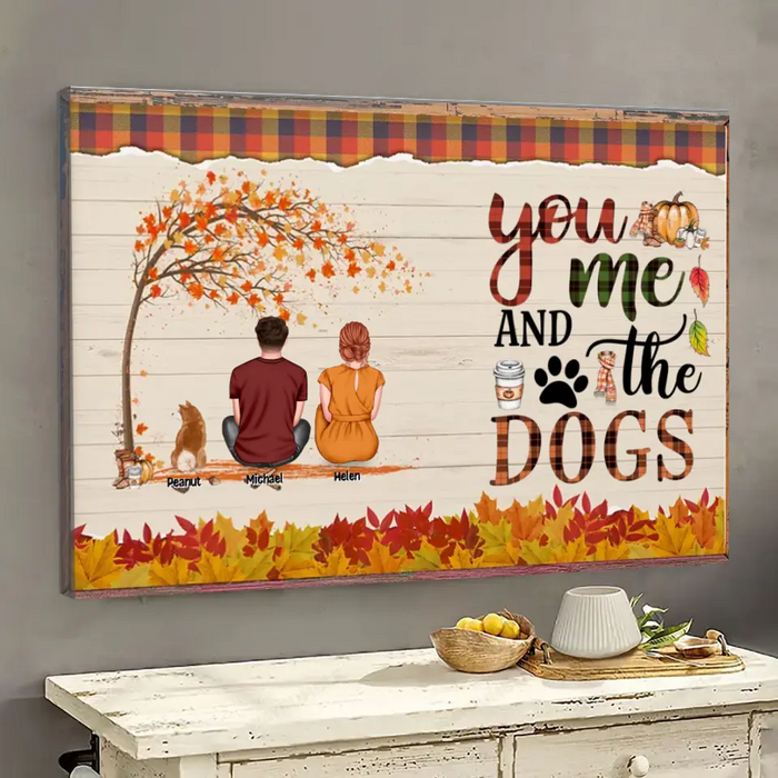 You Me And The Dogs - Personalized Canvas - Gift For Couples