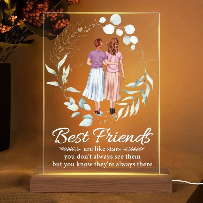 You Know They're ALways There - Personalized Round Acrylic Plaque LED Light Night - Gift For Best Friends