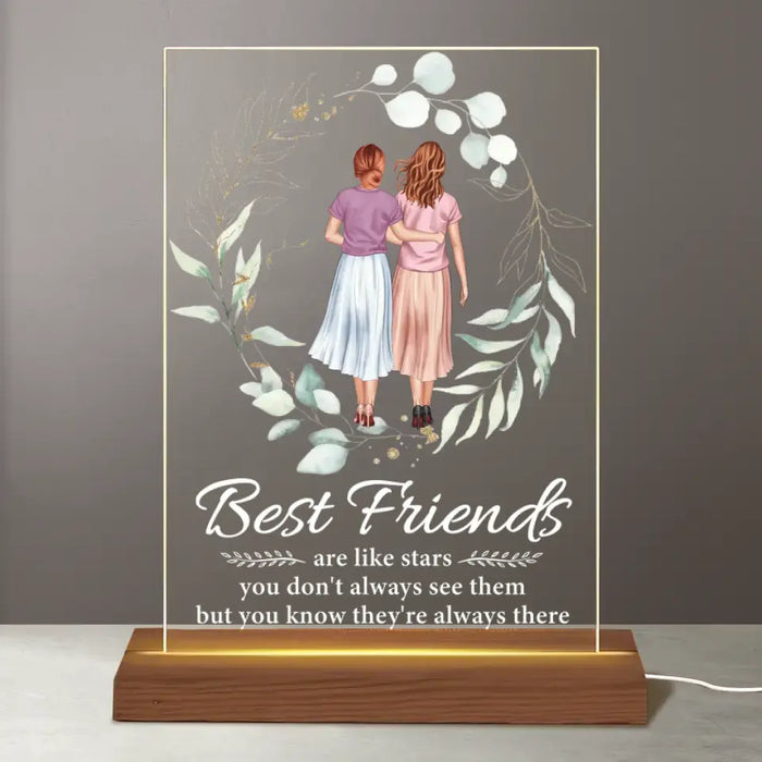 You Know They're ALways There - Personalized Round Acrylic Plaque LED Light Night - Gift For Best Friends